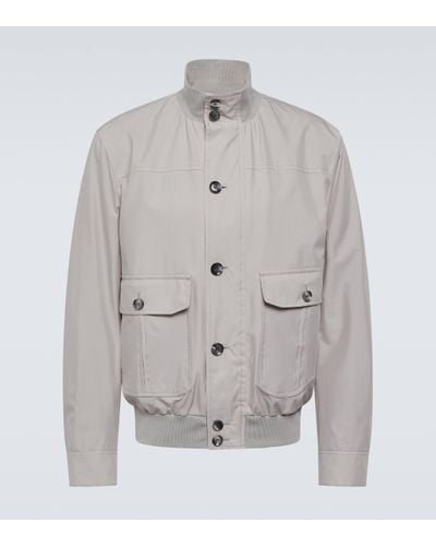 Brioni Performa Silk Blouson Jacket - Grey