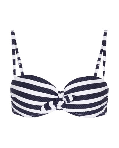 Heidi Klein Bow Striped Bikini Top - Blue