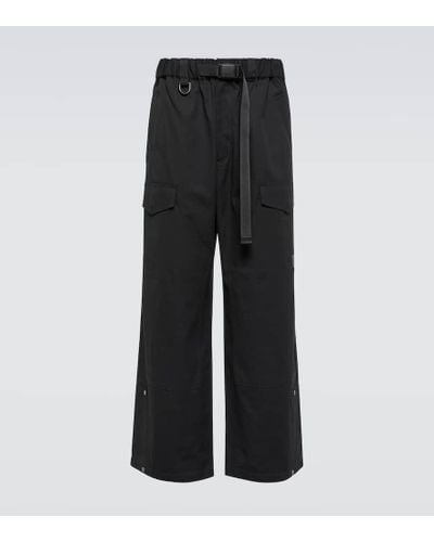 Y-3 Pantalones cropped de algodon - Negro