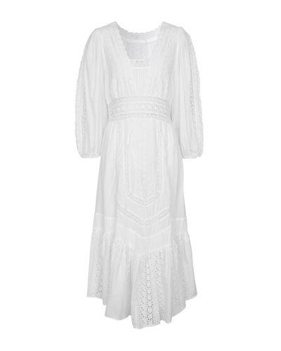 LoveShackFancy Garrison Cotton Midi Dress - White