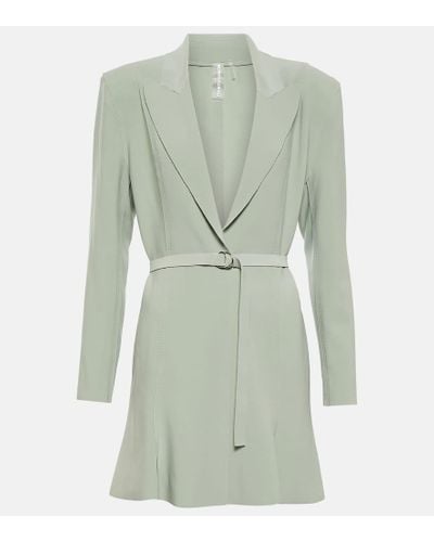 Norma Kamali Miniabito blazer svasato con cintura - Verde