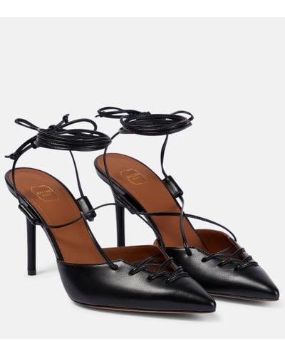 Malone Souliers Marianna Leather Slingback Court Shoes - Black