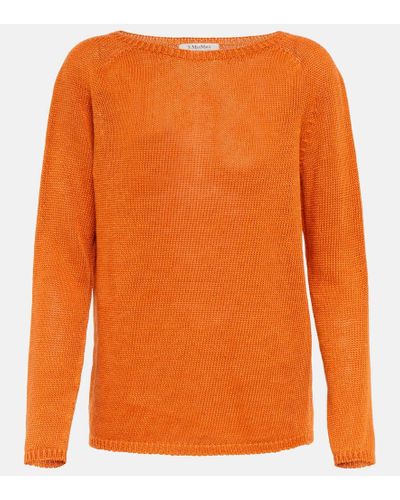 Max Mara Giolino Linen Sweater - Orange