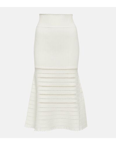 Victoria Beckham High-rise Scalloped Midi Skirt - White