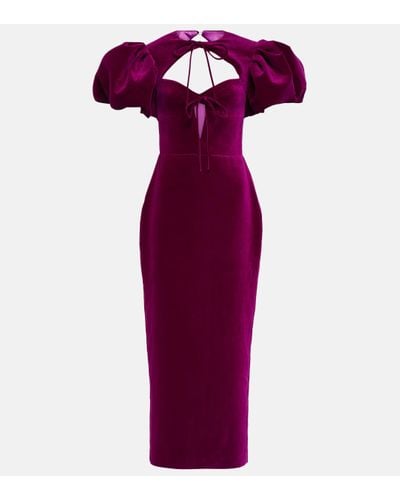 Rasario Cutout Velvet Midi Dress - Purple