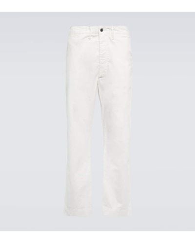 RRL Pantalones slim de algodon - Blanco