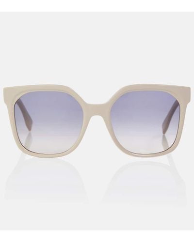 Fendi Lettering Square Sunglasses - Gray