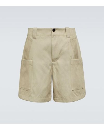Bottega Veneta Cotton Twill Cargo Shorts - Natural