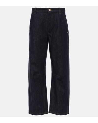 Brunello Cucinelli Cropped Straight Jeans - Blue