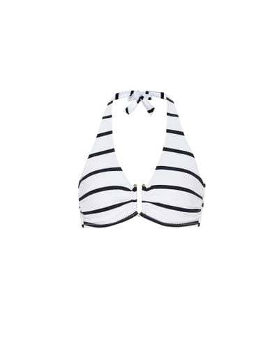 Heidi Klein Top bikini Core a righe - Bianco