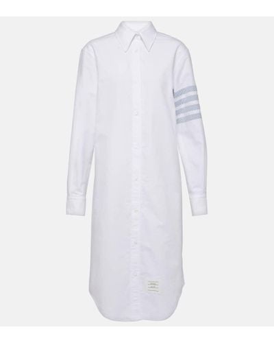 Thom Browne Hemdblusenkleid aus Baumwolle - Weiß