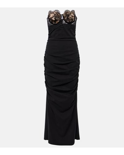 Dolce & Gabbana Lace-trimmed Bustier Gown - Black