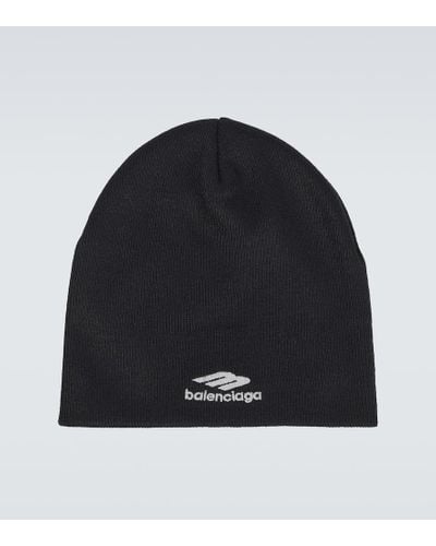 Balenciaga Gorro 3B Sports Icon de punto acanalado - Negro