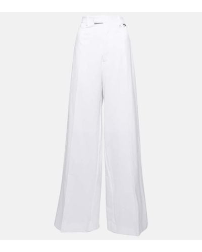 Vetements Pantaloni in cotone a vita alta - Bianco