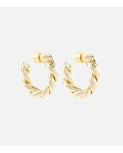 Jennifer Fisher Pendientes de aro Double Twisted chapados en oro de 10 ct - Metálico