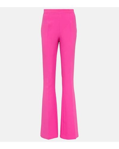 Safiyaa Alexa High-rise Flared Crepe Pants - Pink