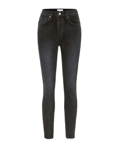 RE/DONE Jeans skinny cropped de tiro alto - Negro