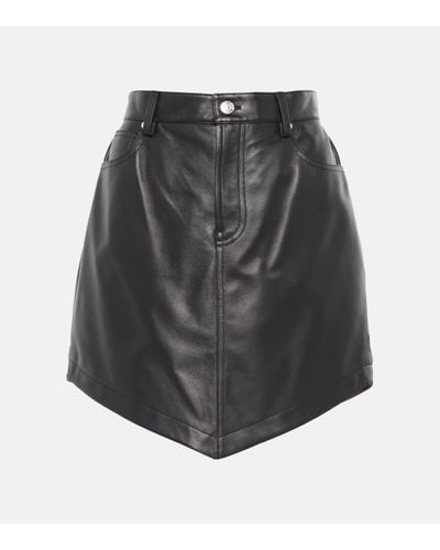 Alexandre Vauthier Mini-jupe en cuir - Gris