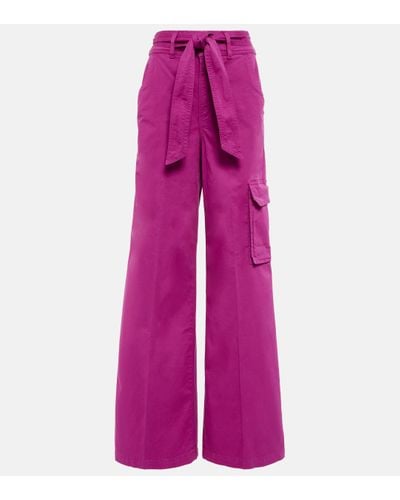 Veronica Beard Belissa Cotton Cargo Trousers - Purple