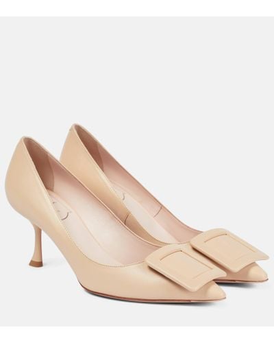 Roger Vivier Viv' In The City 65 Leather Court Shoes - Natural