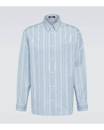 Versace Hemd aus Baumwollpopeline - Blau