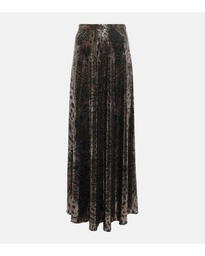 Etro Butterfly Sequined Maxi Skirt - Black