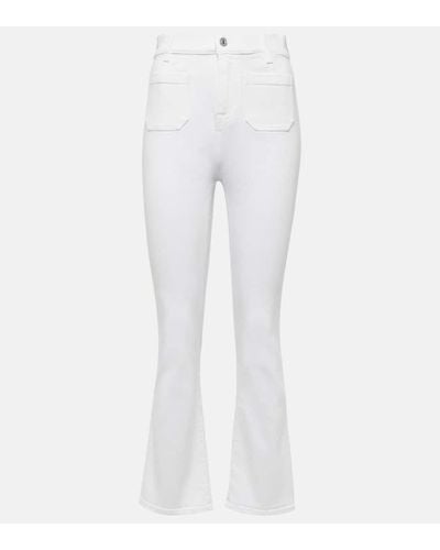 7 For All Mankind Jeans flared cropped a vita alta - Bianco