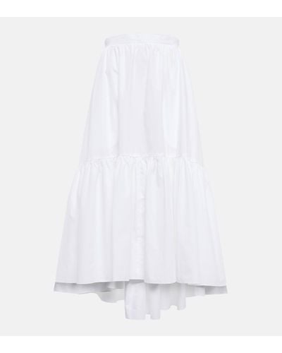 Patou Tiered Cotton Midi Skirt - White