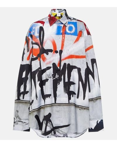 Vetements Camisa de algodon estampada - Azul