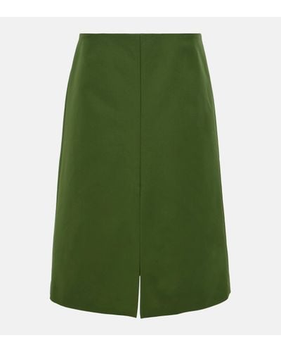Dries Van Noten Cotton Midi Skirt - Green