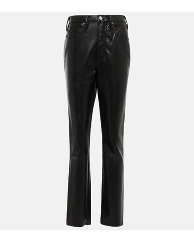 FRAME Le High 'n' Tight Straight Trousers - Black
