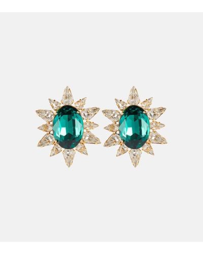 Jennifer Behr Gemma Crystal-embellished Stud Earrings - Blue