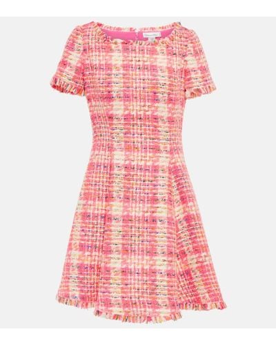 Oscar de la Renta Minikleid aus Tweed - Pink