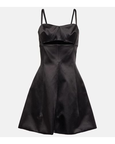 Patou A-line Cotton-blend Minidress - Black