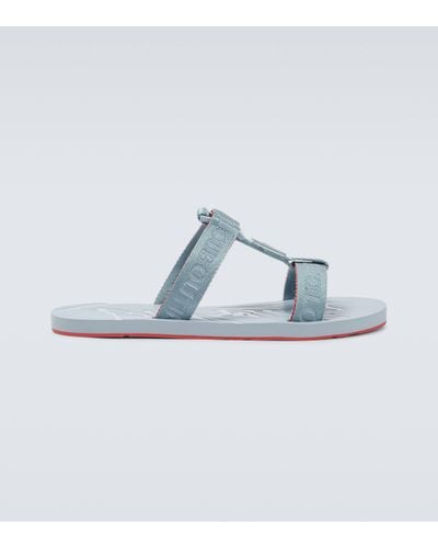Christian Louboutin Surf Jacquard Sandals - Blue