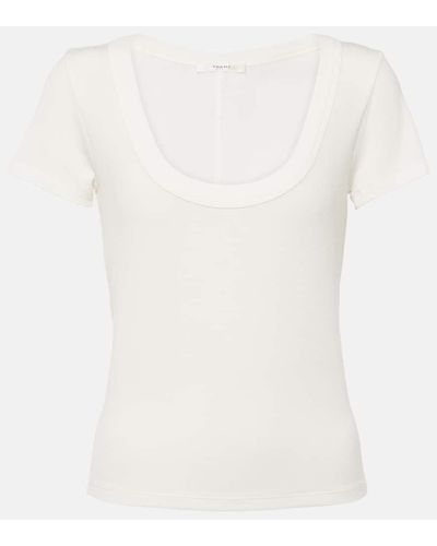 FRAME Top Rib Baby Tee in jersey - Bianco
