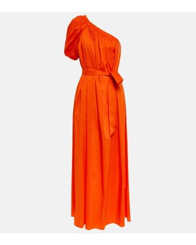 Diane von Furstenberg One-shoulder Cotton-blend Maxi Dress - Orange