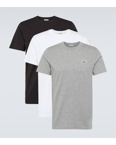 Moncler Set Of 3 Cotton Jersey T-shirts - Multicolour