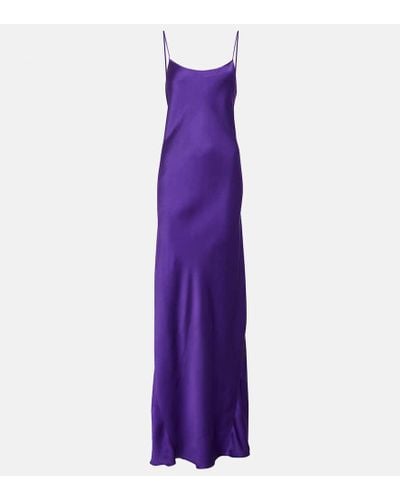Victoria Beckham Crepe Satin Gown - Purple