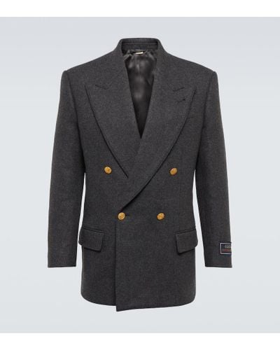 Gucci Blazer cruzado en cachemir y lana - Negro