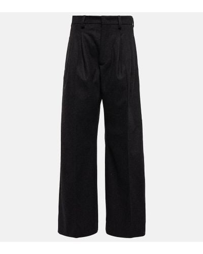 Jean Paul Gaultier Wide-leg Wool-blend Pants - Black