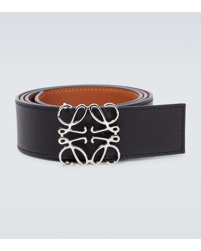 Loewe Anagram Reversible Leather Belt - Metallic