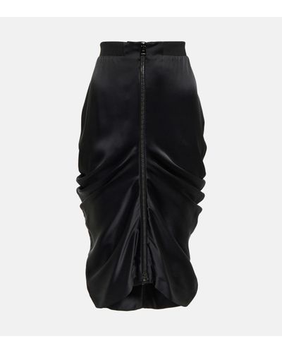 Tom Ford Ruched Satin Skirt - Black