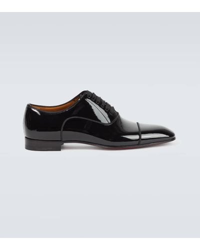 Christian Louboutin Greggo Patent Leather Oxford Shoes - Black