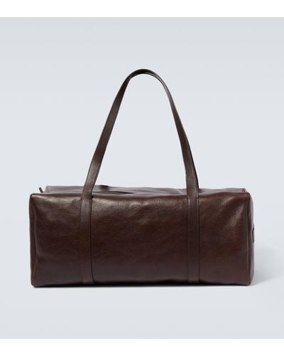 The Row Gio Leather Duffel Bag - Brown