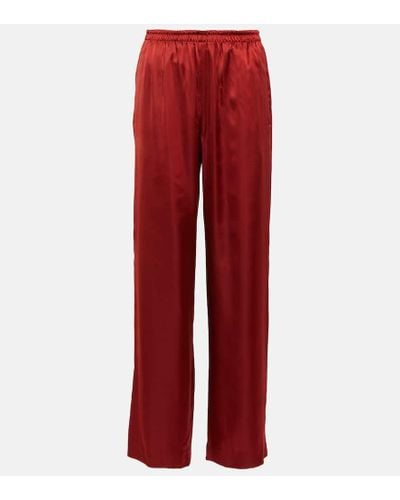 Vince Pantaloni regular in raso - Rosso