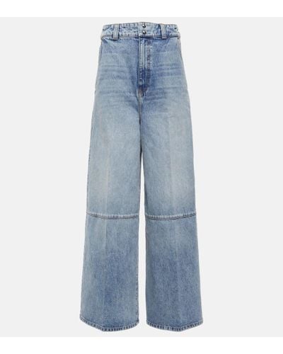 Khaite Jeans anchos Isla de tiro alto - Azul