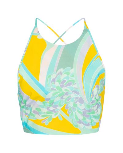 Emilio Pucci Top raccourci imprime en coton - Multicolore