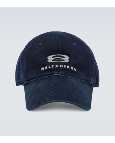 Balenciaga Unity Cotton Baseball Cap - Blue