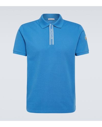 Moncler Polo en coton a logo - Bleu